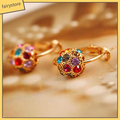 [FRO] Khuyên Tai Đính Đá Nhiều Màu Sắc May Mắn Cho Nữ