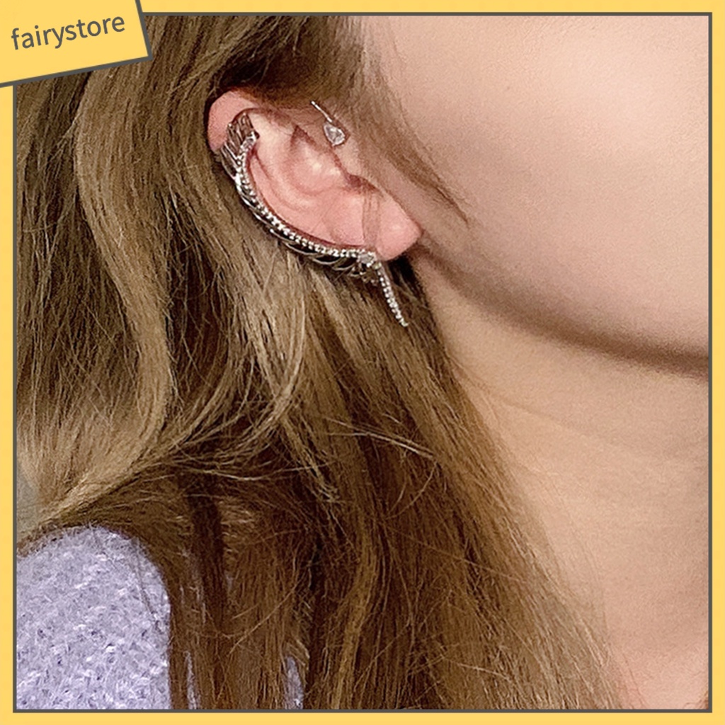 1 Đôi Bông Tai Hình Cánh Đính Đá Lấp Lánh Thời Trang Cho Nữ