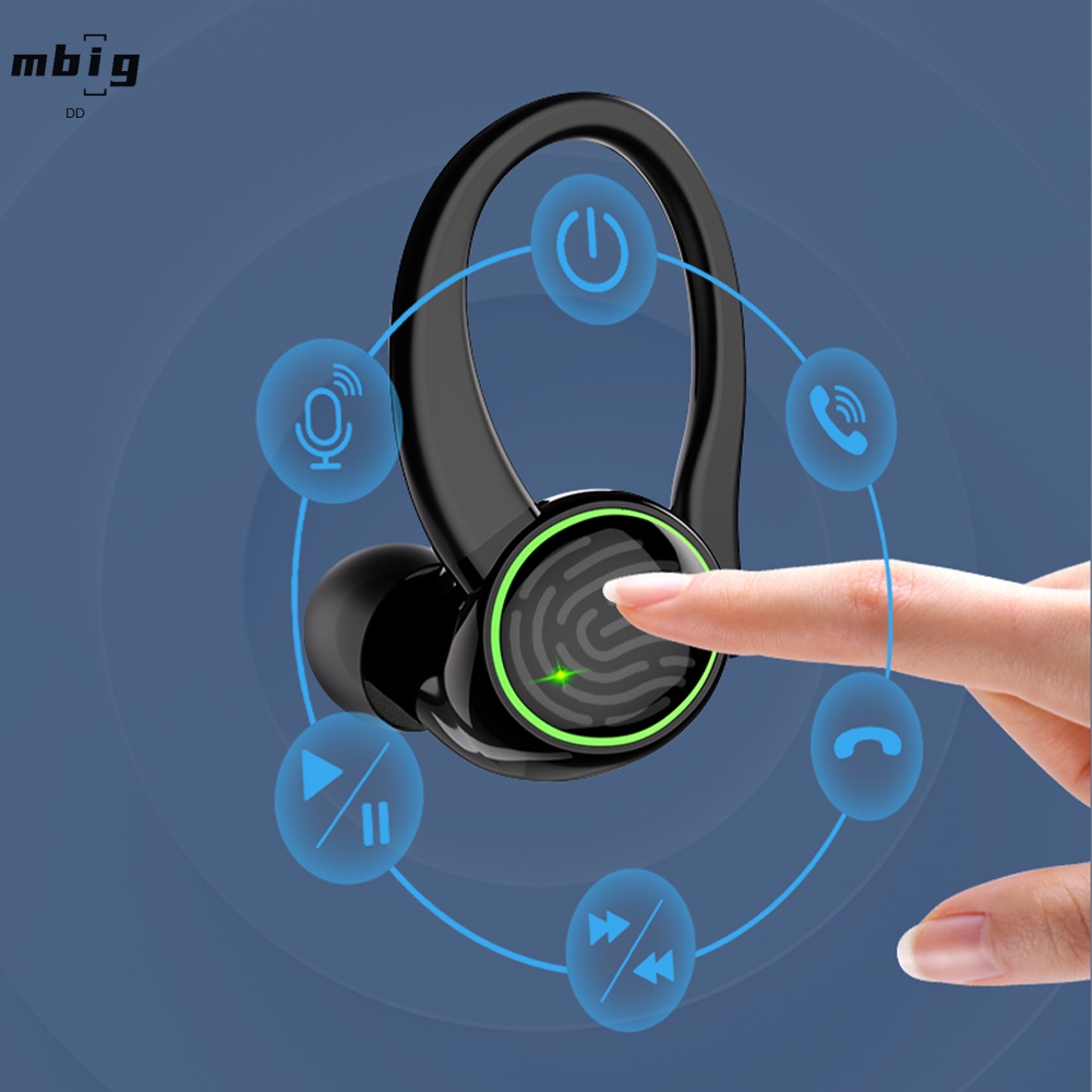 Tai Nghe Móc Tai Không Dây Màu Đen Chống Mồ Hôi Đa Năng Dùng Khi Chạy Bộ / Đạp Xe