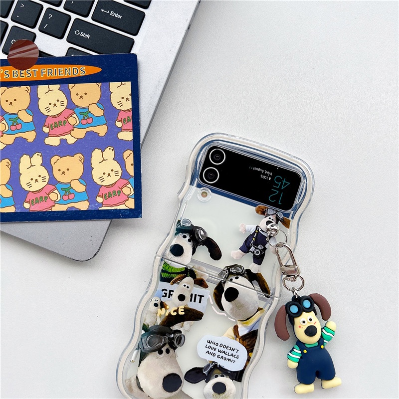 Ốp Điện Thoại Cứng Chống Sốc In Hình Chó Hoạt Hình Dễ Thương Cho Samsung Galaxy Z Flip 4 5G Samsung Galaxy Z Flip 3