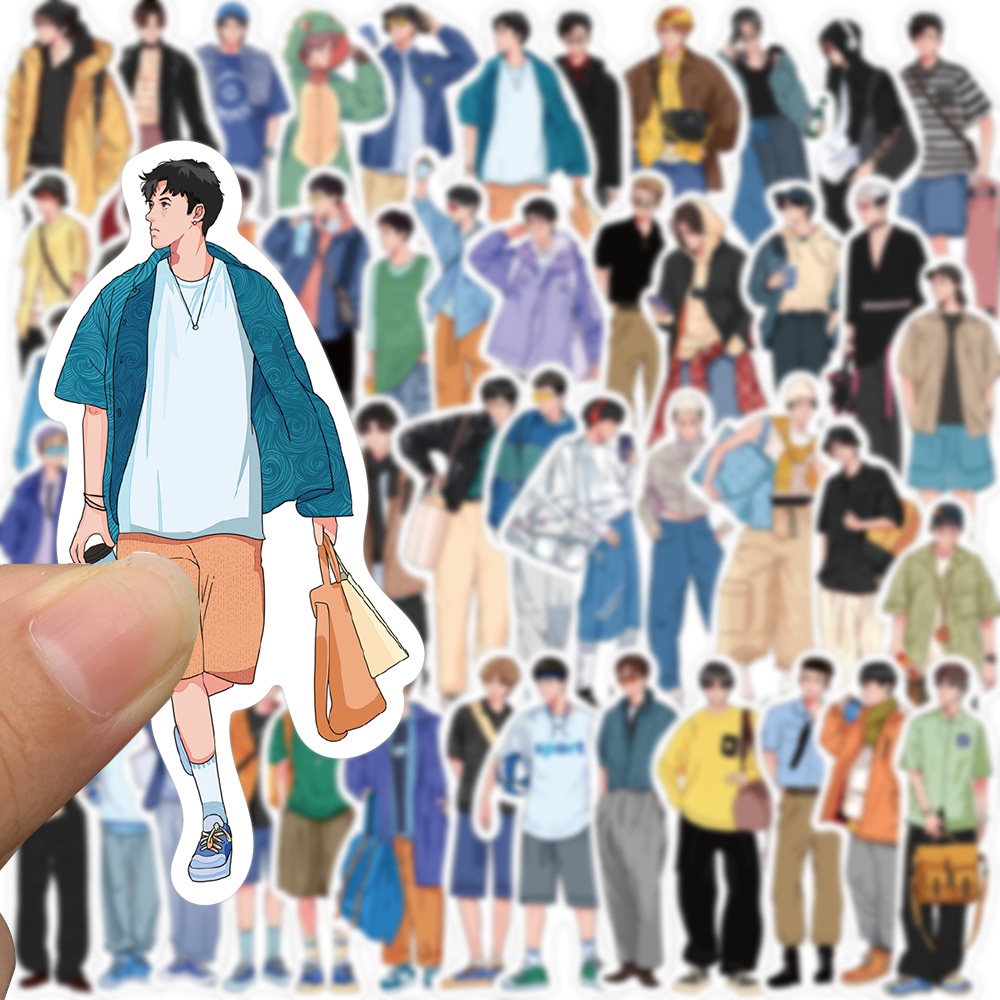 Bộ 50 Miếng Dán Trang Trí Hình Cô Gái anime Dễ Thương
