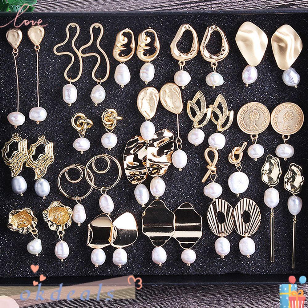 Khuyên Tai Hình Học Không Đều Phong Cách Baroque Thời Trang