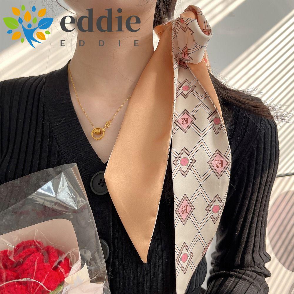 Khăn Quàng Cổ / Khăn Quàng Cổ / Băng Đô Vải Lụa Satin In Họa Tiết Hoa 26EDIE Kẻ Sọc Caro Ngọt Ngào Thanh Lịch Cho Nữ
