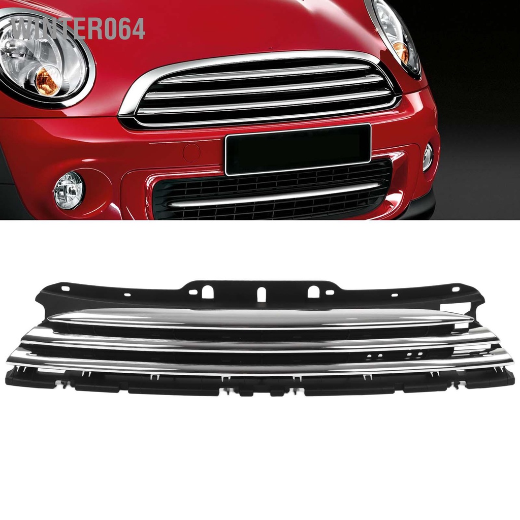 Winter064 Lưới tản nhiệt trên phía trước Chrome 51117317264 dành cho R55 R56 R57 LCI R58 R59 Cooper One 2011‑2015