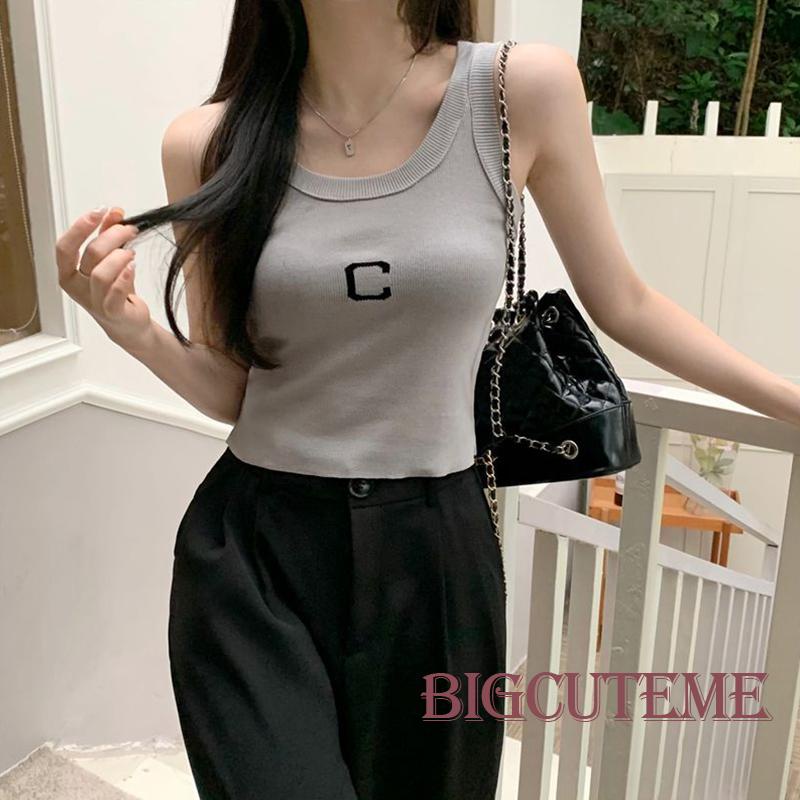 Áo Croptop Không Tay In Chữ Thời Trang Mùa Hè Dành Cho Nữ