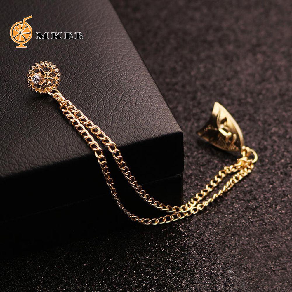 MKEB cài áo mạ vàng đính đá pha lê