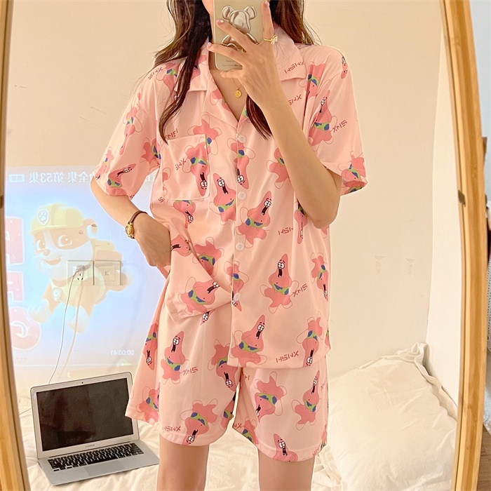 Bộ Đồ Ngủ Ngắn Tay Họa Tiết Hoạt Hình Xinh Xắn Dành Cho Bé