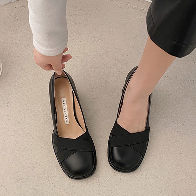 Giày da YUNGUANG thắt nơ phong cách Anh quốc cho nữ