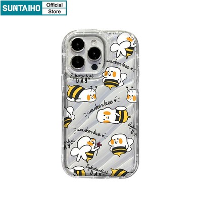 Suntaiho Ốp lưng ốp iphone Ốp Điện Thoại Hình Ong Hoạt Hình Dễ Thương Cho Iphone XS Max XR X 7 8 Plus 12 13 Pro 14 Pro Max IP 11 12 13 14