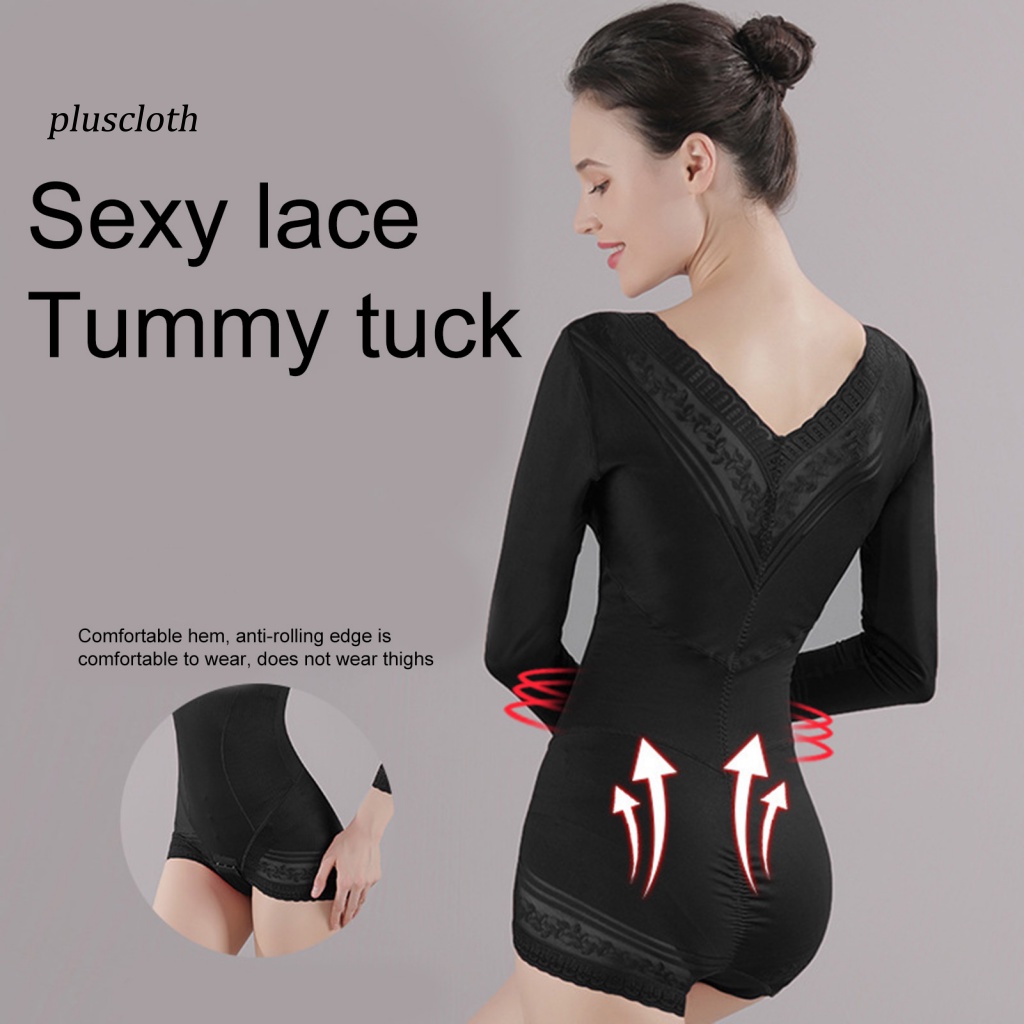 < Pluscloth > Đai Nịt Bụng Định Hình Cơ Thể Bằng Polyester Màu Đen Độ Co Giãn Cao Thoáng Khí Tạo Dáng Đẹp Cho Phụ Nữ Sau Sinh