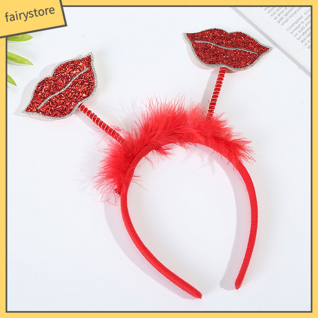 [FRO] Băng Đô Cài Tóc Hình Ăng Ten Trái Tim Đính Kim Sa Vui Nhộn Cho Tiệc Hóa Trang