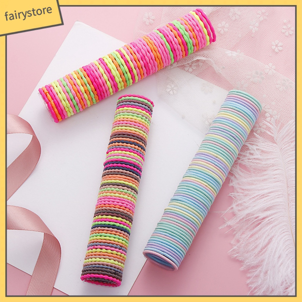 Set 50 Dây Thun Buộc Tóc 3cm Co Giãn Thời Trang Cho Nữ