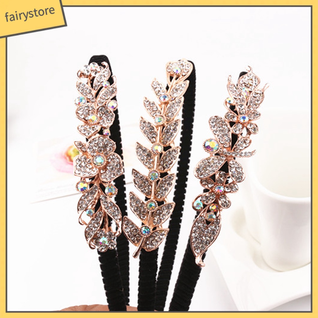 Băng Đô Cài Tóc Đính Đá Chống Trượt Phong Cách Thanh Lịch Dành Cho Nữ