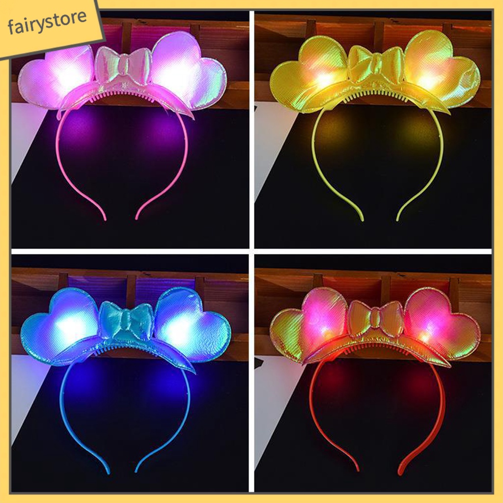 1 Bộ Băng Đô Cài Tóc Hình Trái Tim Có Đèn LED Phát Sáng Trang Trí Tiệc Năm Mới