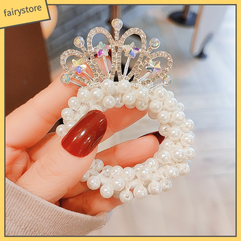 Dây Cột Tóc Hình Vương Miện Đính Đá Màu Sắc Lấp Lánh