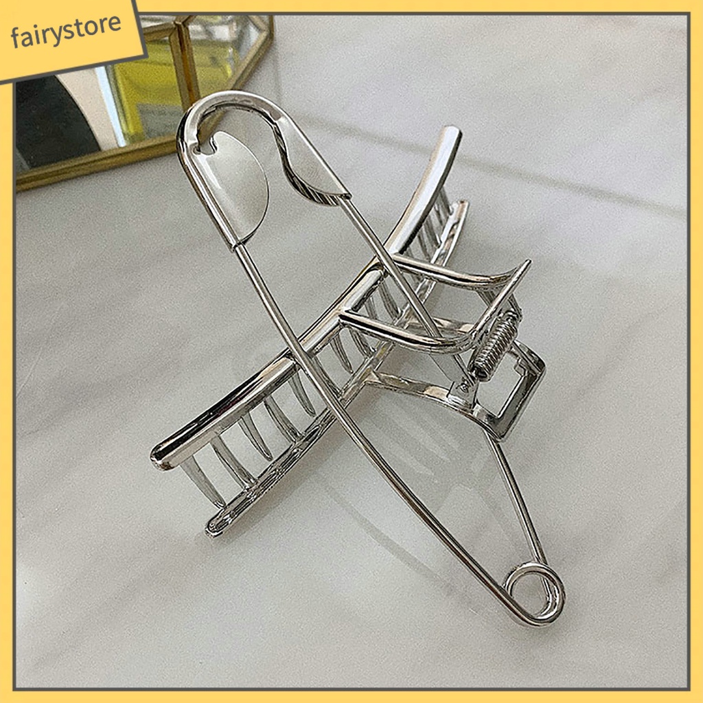 1 Bộ Kẹp Tóc Càng Cua Lớn Màu Trơn Chống Gỉ Trang Trí Tóc Đuôi Ngựa