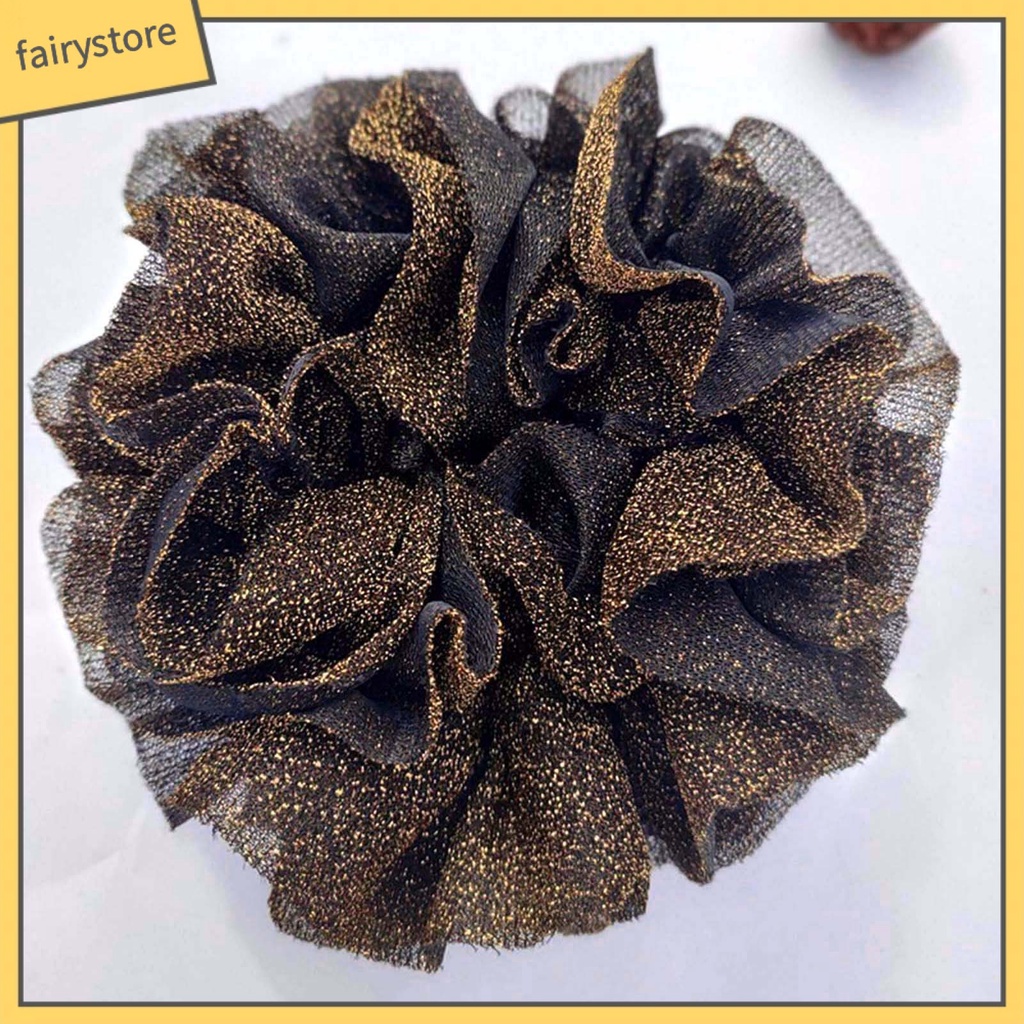 Dây Buộc Tóc Co Giãn Cao Hình Bông Hoa Lấp Lánh