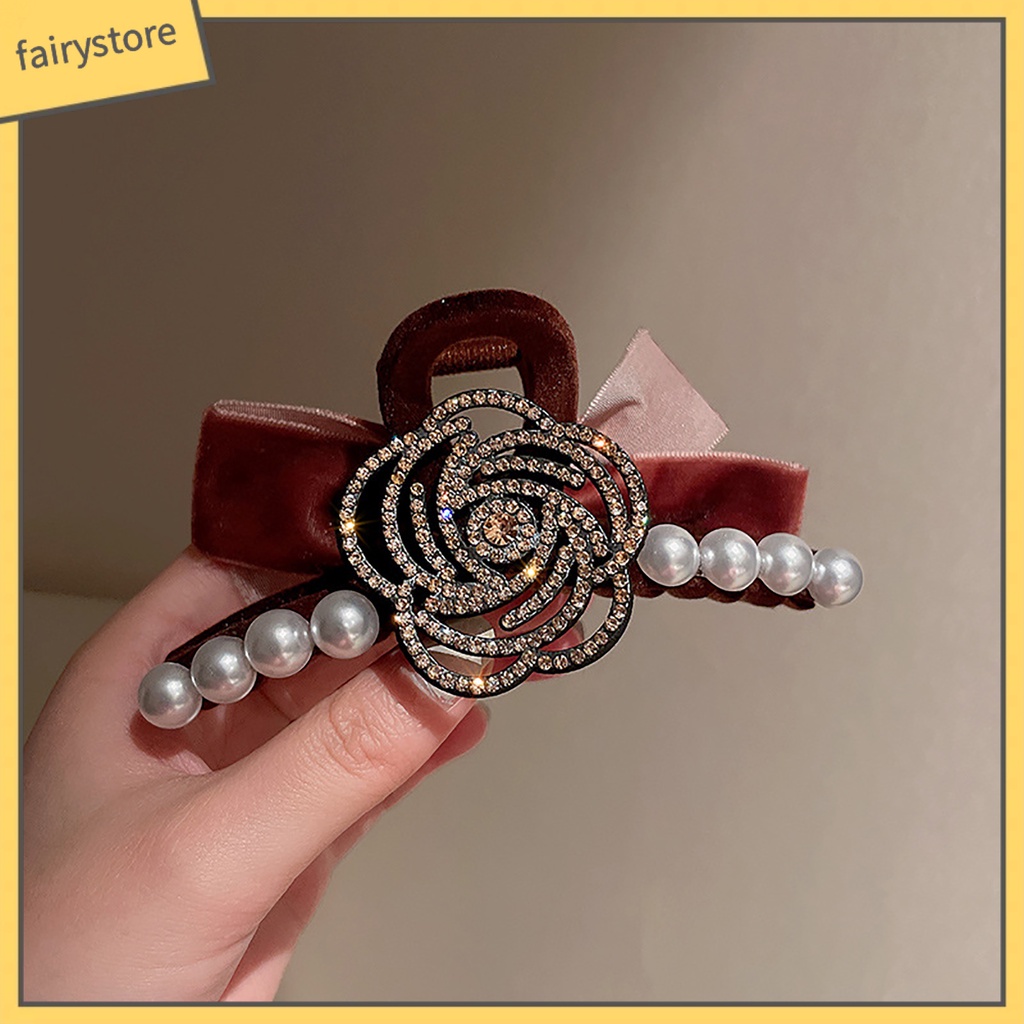 Kẹp Tóc Càng Cua Mini Đính Ngọc Trai Nhân Tạo Xinh Xắn Cao Cấp Chống Trượt Cho Nữ