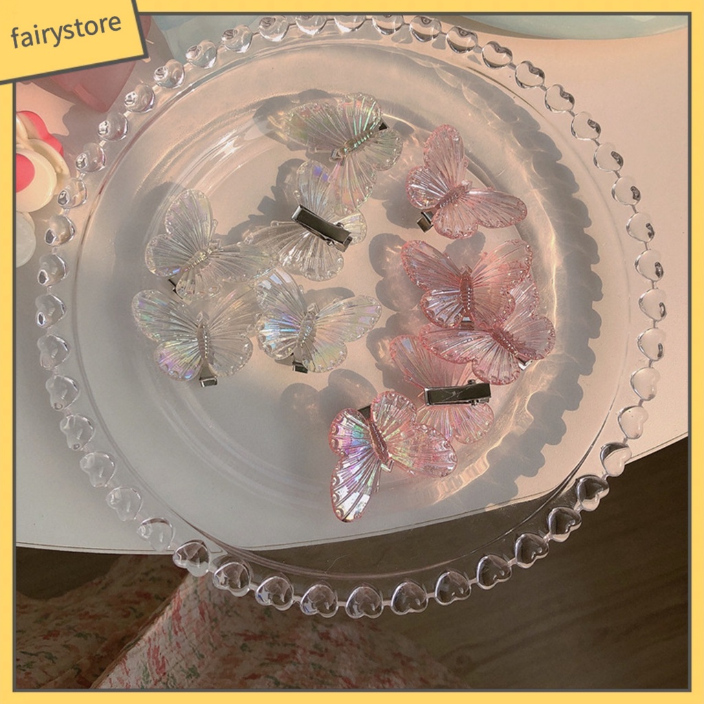 Kẹp Tóc Trong Suốt Tạo Hiệu Ứng 3D Độ Bóng Cao Trang Trí Tóc Mùa Hè