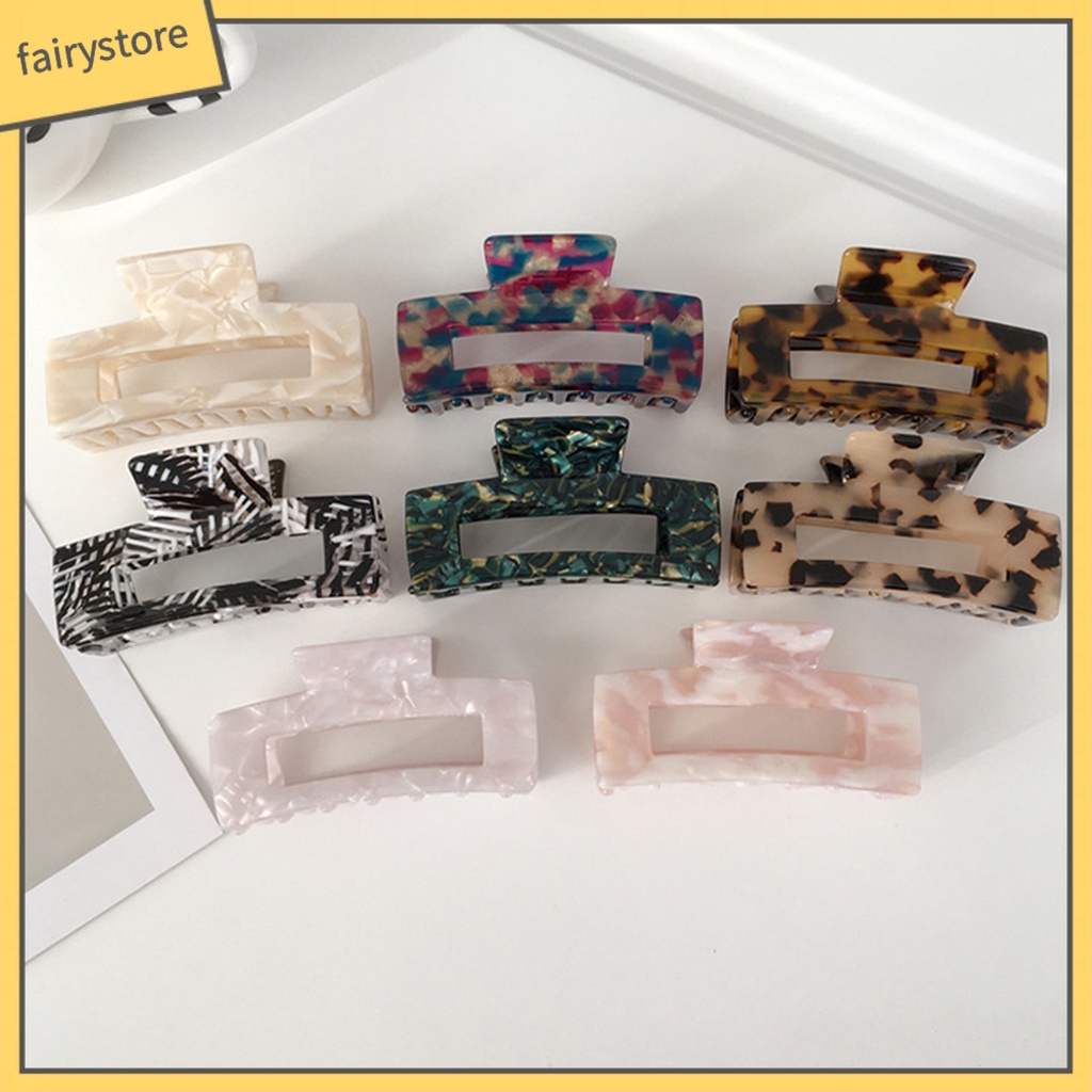 Kẹp Tóc Càng Cua Chống Trượt Hình Vuông Phong Cách Retro Cho Nữ