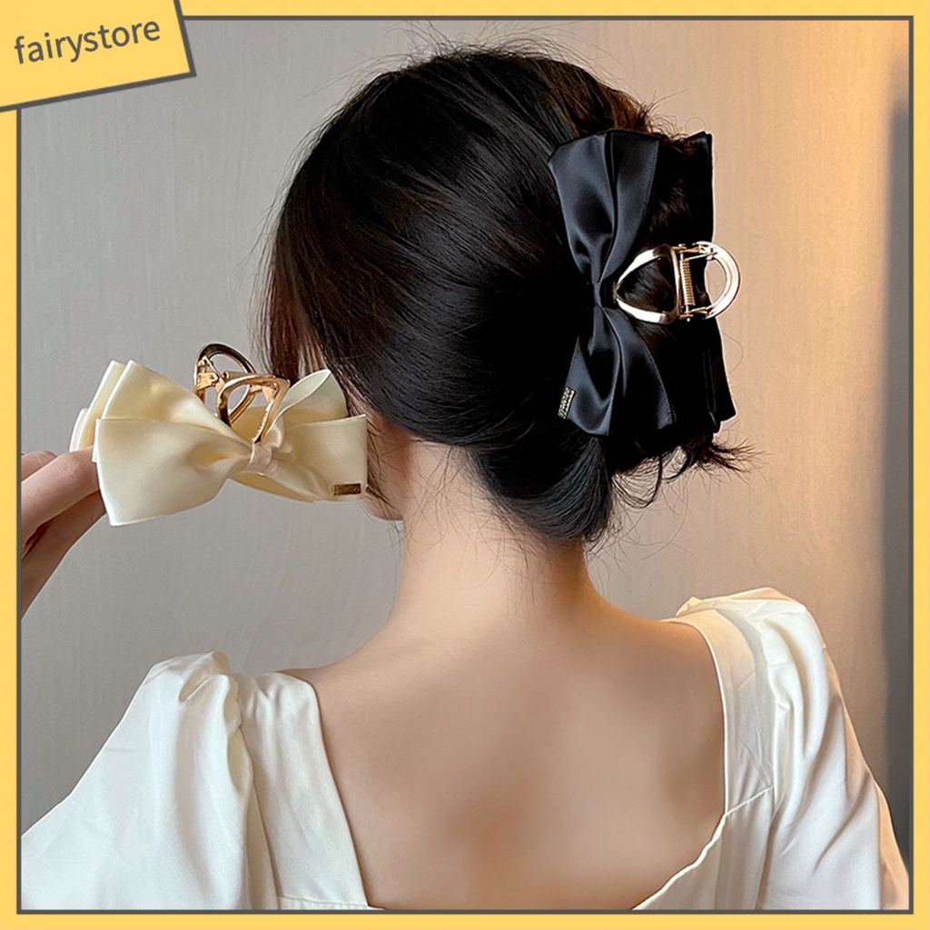 Kẹp Tóc Nơ Bằng Hợp Kim Mạ Vàng Chống Trượt Chống Mòn Kích Thước Lớn Thời Trang Mùa Hè Cho Nữ