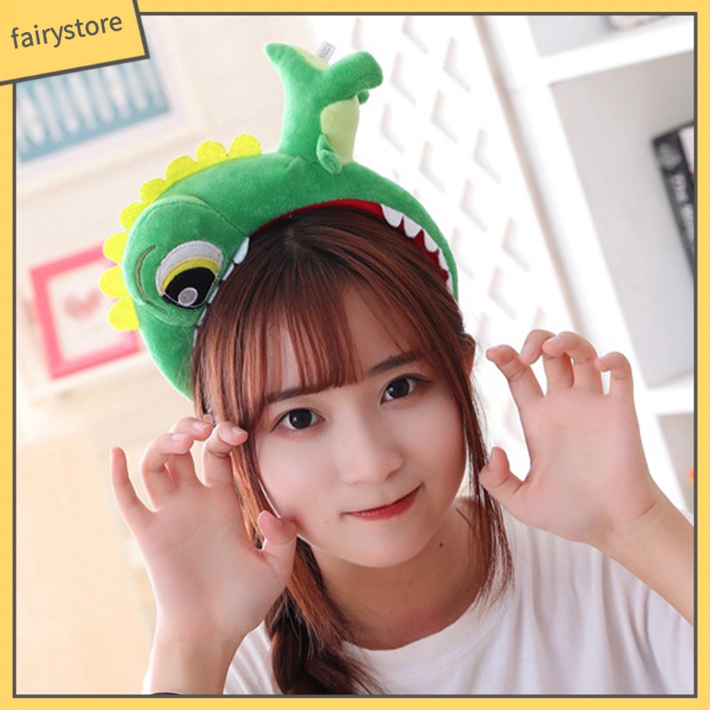 [FRO] Băng Đô Cài Tóc Bằng Cotton PP Hình Khủng Long Xanh Lá Dễ Thương Quyến Rũ Chống Vỡ Dễ Thương Để Chụp Ảnh Trang Trí Cửa