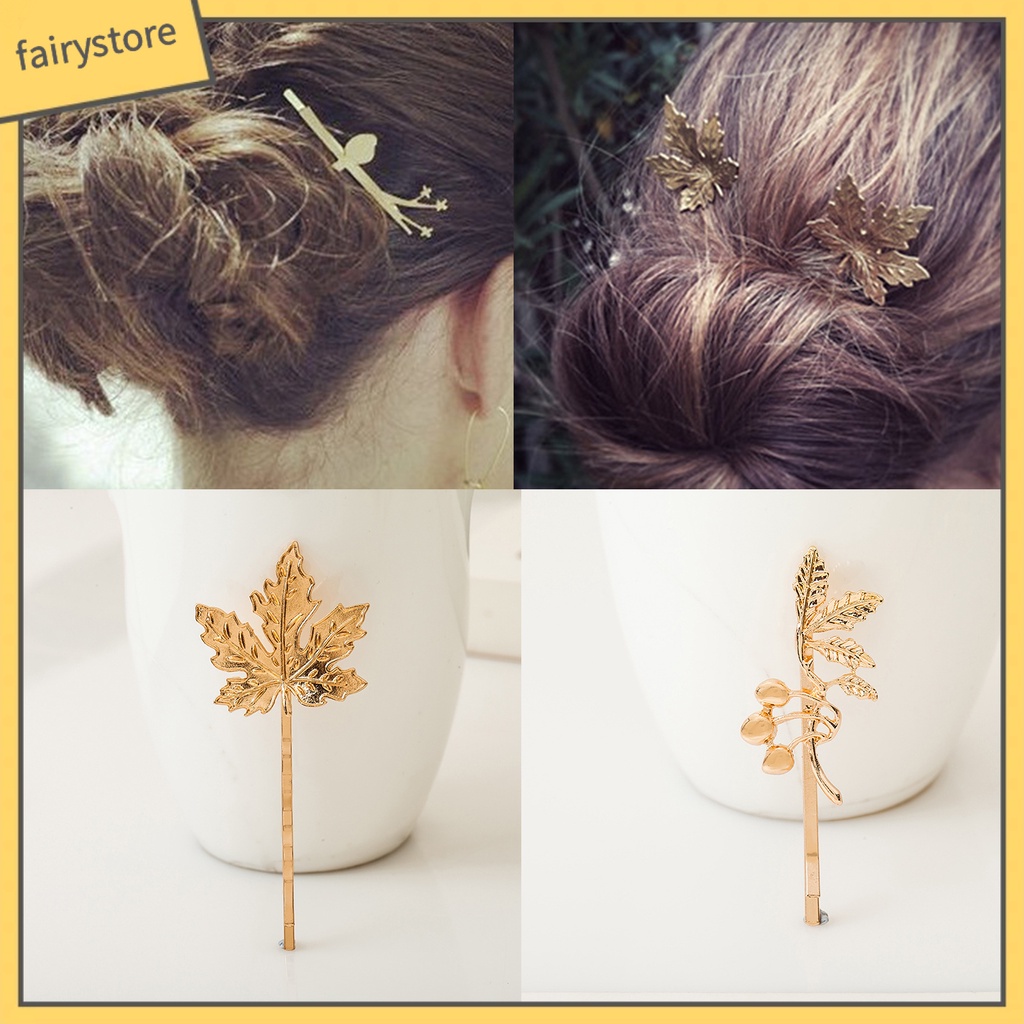 Kẹp Tóc Hình Lá Phong Co Giãn Thời Trang