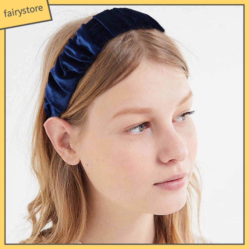 Cài Tóc Nhung Màu Trơn Phong Cách Vintage Dành Cho Nữ