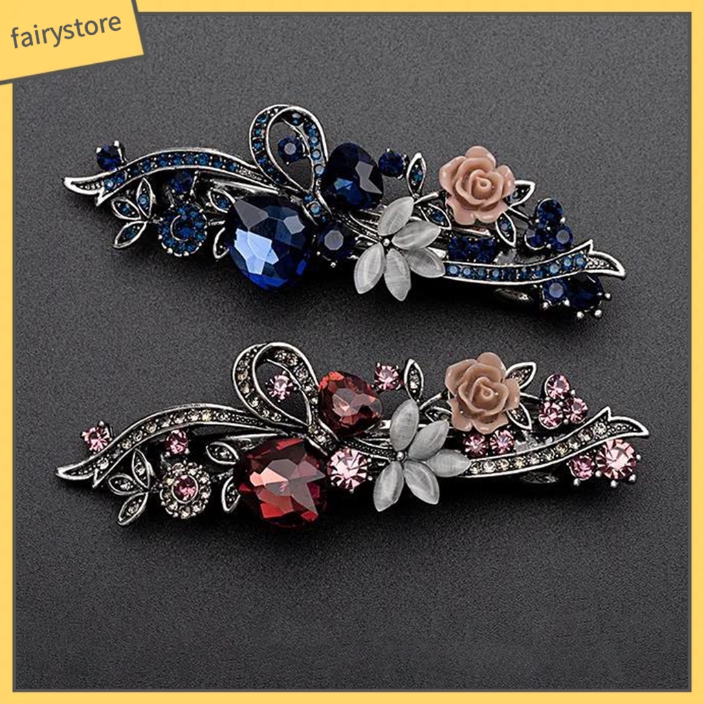 Kẹp Tóc Hình Lá Bằng Hợp Kim Chống Trượt Phong Cách Vintage Đa Năng