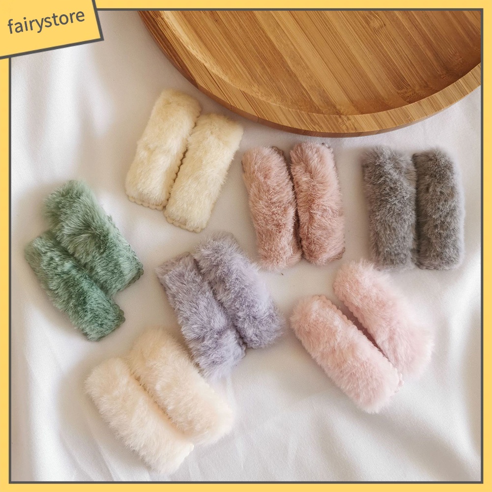 Set 2 Kẹp Tóc Hình Chữ Nhật Màu Sắc Kẹo Ngọt Dành Cho Nữ