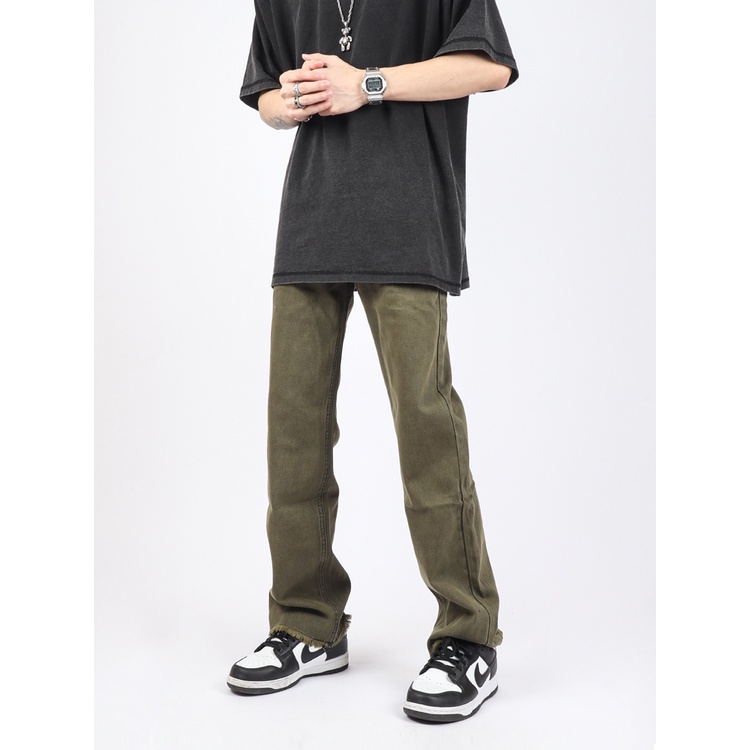 Quần Dài Dáng Suông Rộng Phối Túi Phong Cách Retro Dành Cho Nam Giới