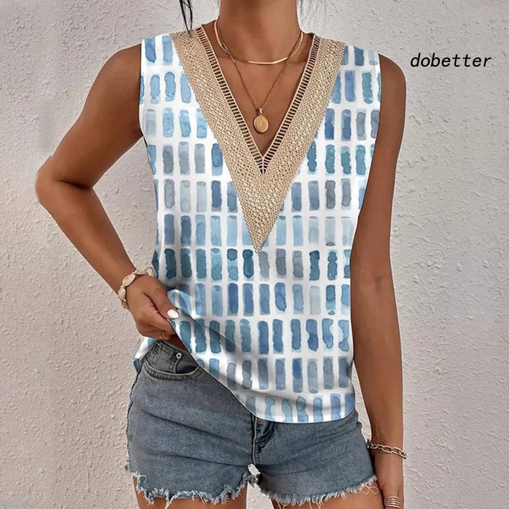 Áo Tank Top Không Tay Cổ Chữ V Dáng Rộng In Hoa Mềm Mại Thoáng Khí Thời Trang Mùa Hè Cho Nữ