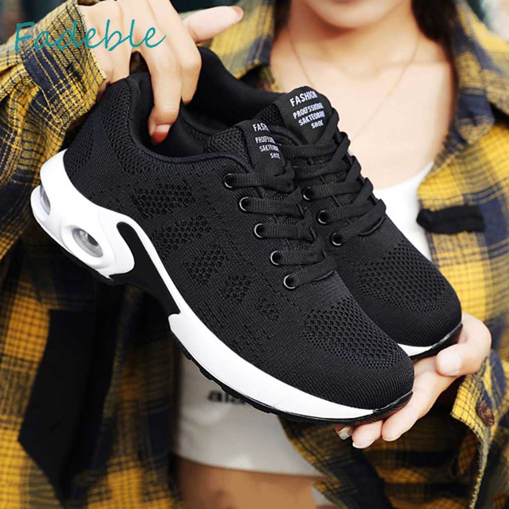 Giày Chạy Bộ Đế Phẳng Cột Dây Thoáng Khí Unisex