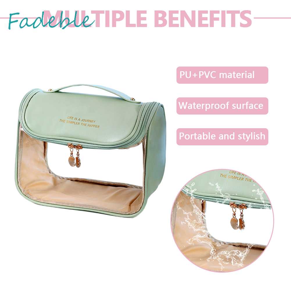 Túi Đựng Mỹ Phẩm Bằng PVC Cỡ Lớn Có Móc Treo Tiện Dụng