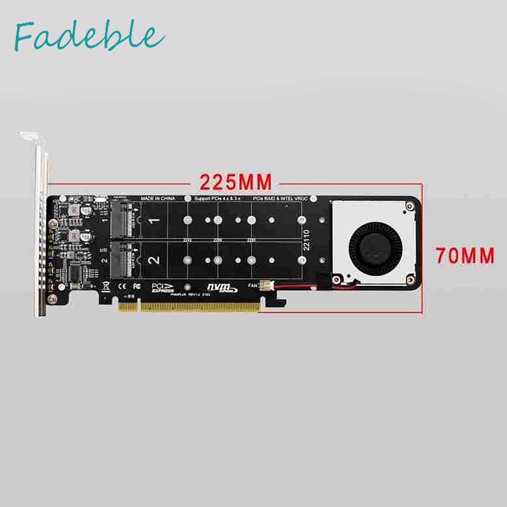 Card Chuyển Đổi 4Disk NVME Raid PCI-E4.0X16 Hai Mặt Cho 2230 / 2242 / 2260 / 2280mm