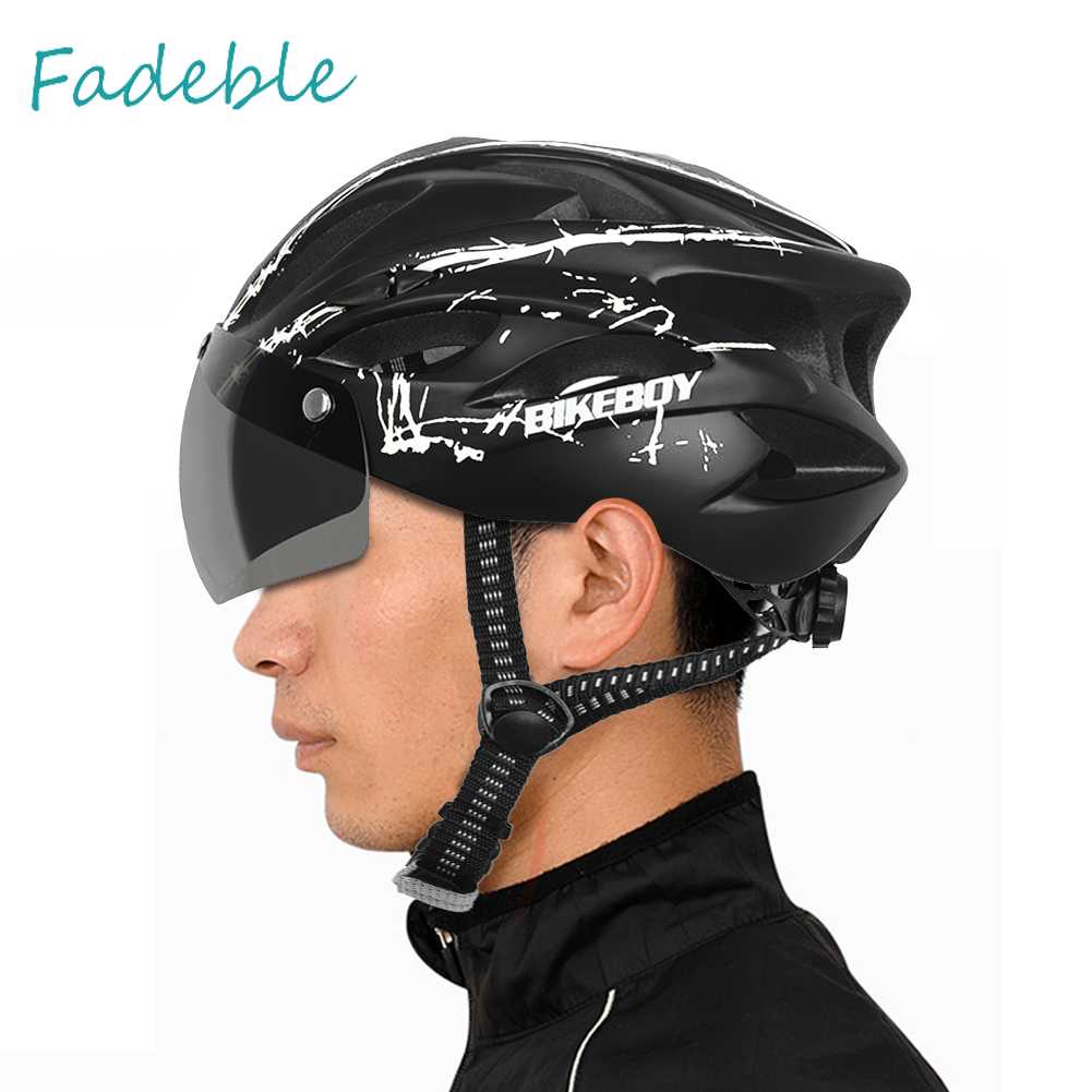 Mũ Bảo Hiểm Tích Hợp Kính Râm Thoáng Khí Cho Nam Và Nữ Đi Xe Đạp