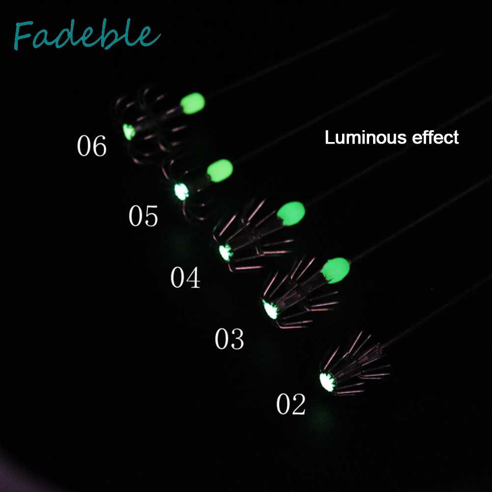 Bộ 10 Chiếc Móc Câu Hình Con Mực Phát Sáng Trong Bóng Tối