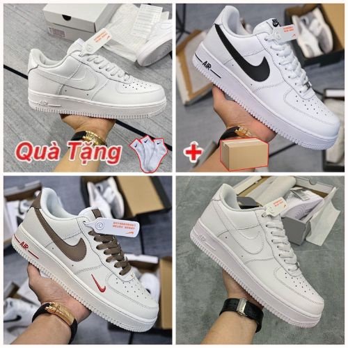 Giày _Nike Air Force 1 trắng,vệt nâu,vệt đen, giày Af1 nam nữ các mẫu hot đế Air full size 36-43 D295 Draven Shoe