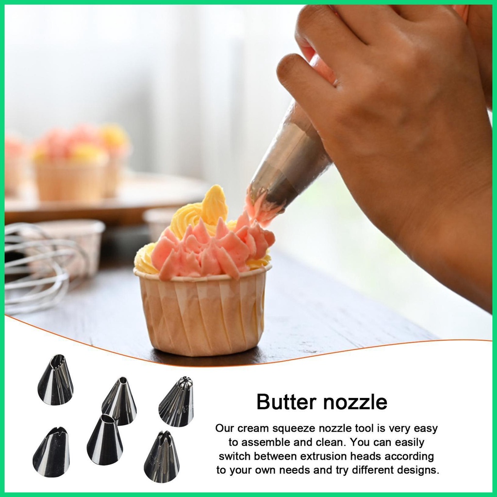 Set 6 Đuôi Bắt Bông Kem Trang Trí Bánh Bằng Thép Không Gỉ