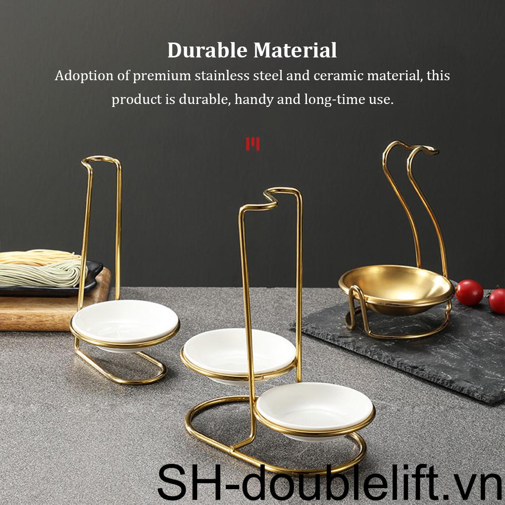Giá Đỡ Muỗng Đũa Đứng Bằng Thép Không Gỉ Sắp Xếp Gọn Gàng Màu Vàng Kim Cho Nhà Hàng