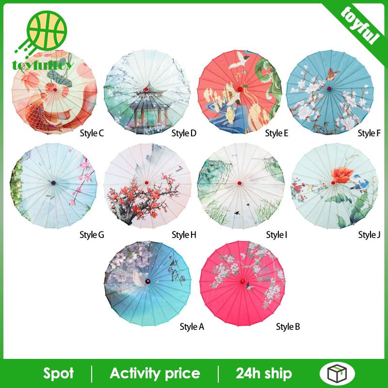 Dù Giấy Dầu Lụa 32 inch Phong Cách Trung Hoa