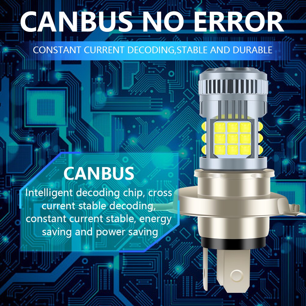 1 Đèn Pha 20W H4 LED BA20D H6 P15D 3030 36SMD 12V 3000LM Chất Lượng Cao Cho Xe Máy