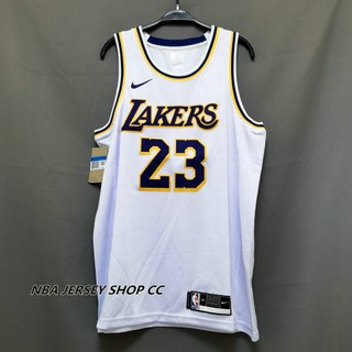 Nam Mới Chính Hãng NBA Los Angeles Lakers #23 Lebron James Jersey Màu trắng ép nhiệt
