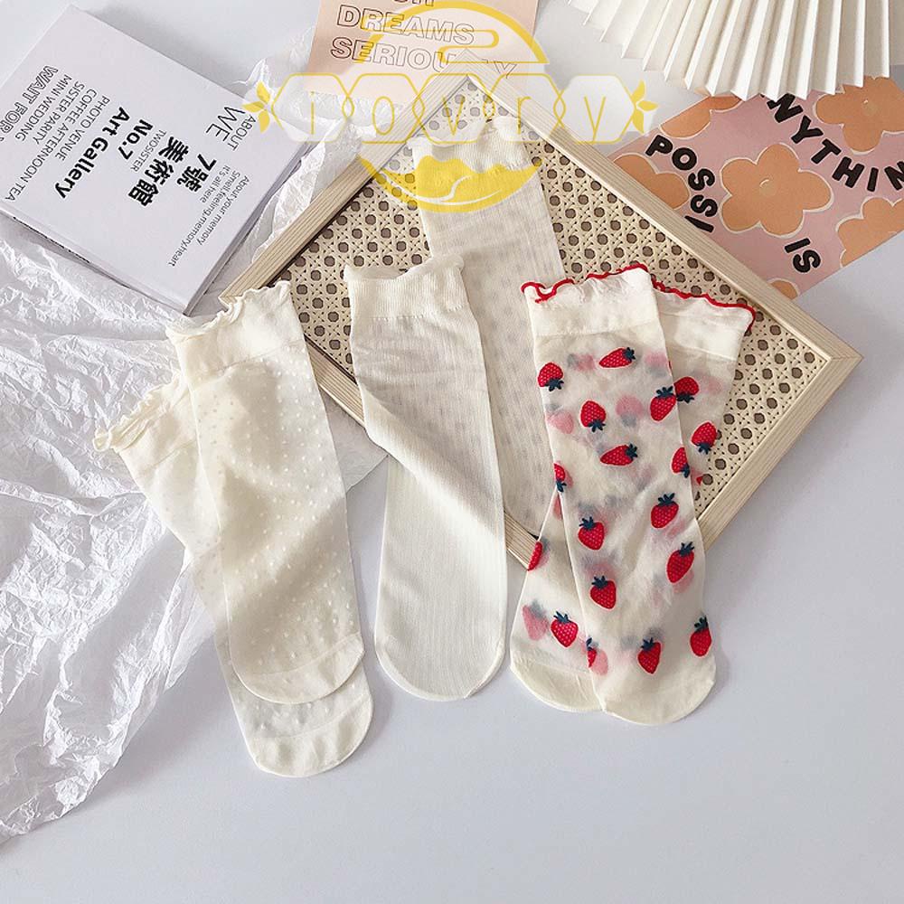 Tất Ống Thoáng Khí Phối Ren Trong Suốt Phong Cách Lolita Nhật Bản