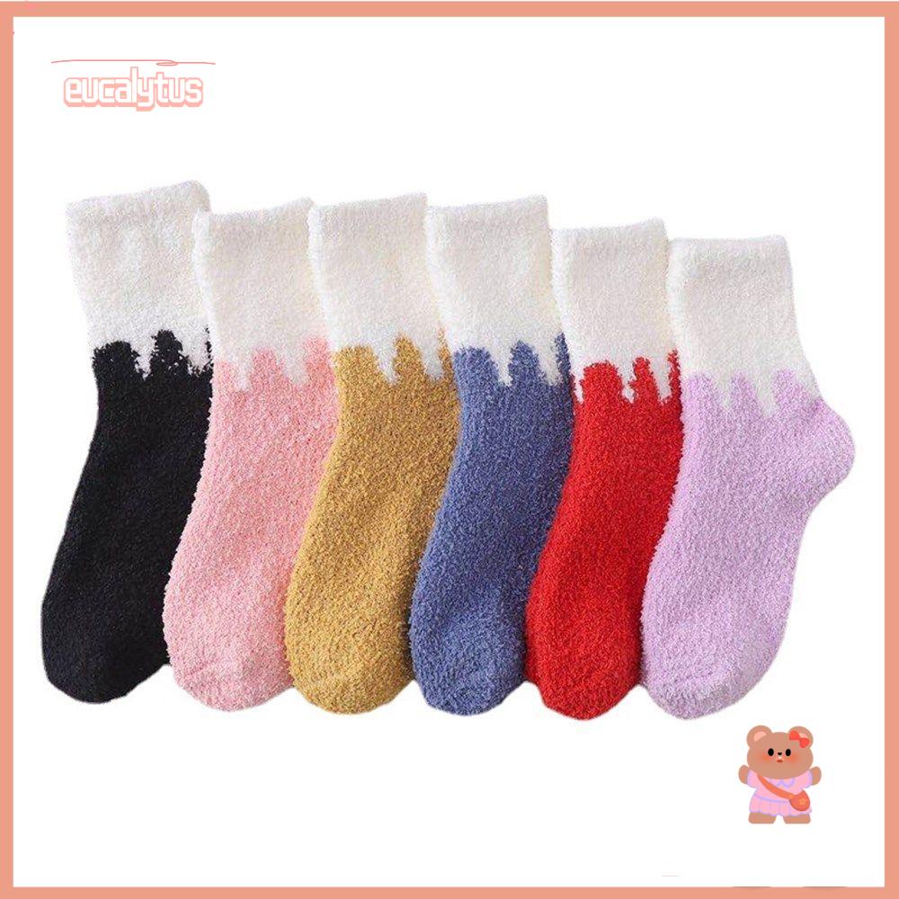 Vớ Lông Cừu San Hô Mềm Mại Giữ Ấm Chân Khi Ngủ Vào Mùa Đông