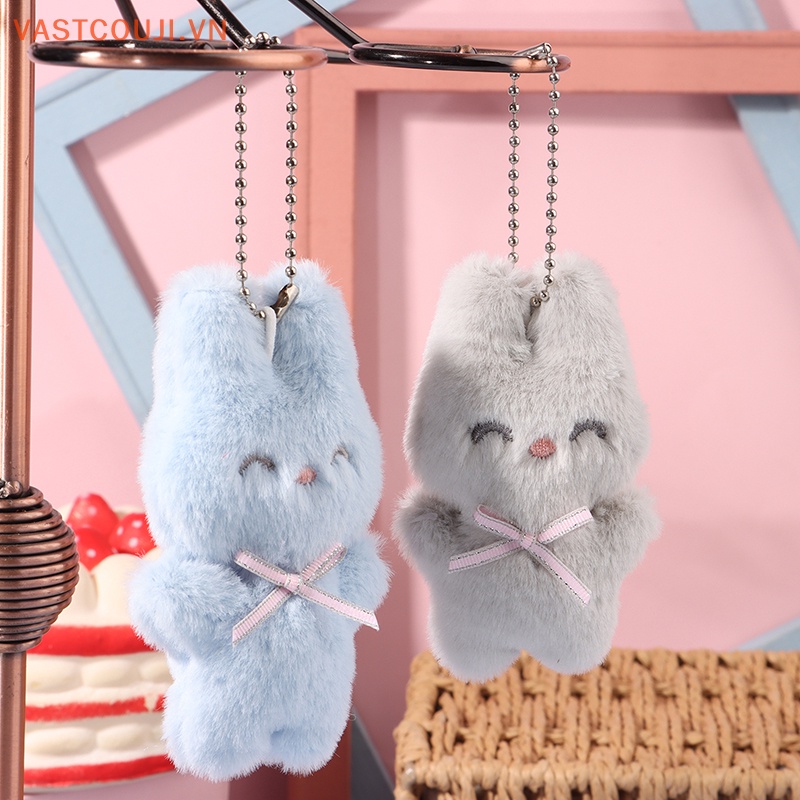 Móc Khóa Thỏ Nhồi Bông Mềm Mại Đáng Yêu