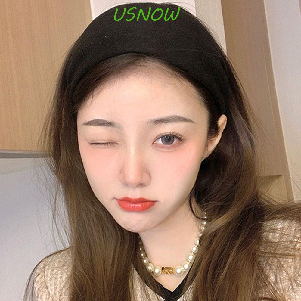 Băng Đô Cài Tóc Bản Rộng Màu Trơn Cổ Điển Thời Trang Cho Nữ