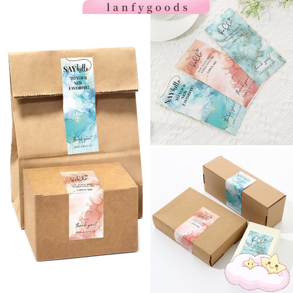 Set 50 Miếng Dán Trang Trí Gói Quà In Chữ Thank You Độc Đáo