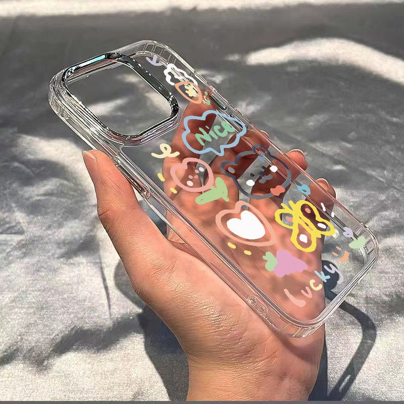 ✅Ốp Điện Thoại Mềm Chống Sốc In Hình Gấu Và Bướm Đơn Giản Cho Iphone 814pro 12 + / 713 max11 HI1M