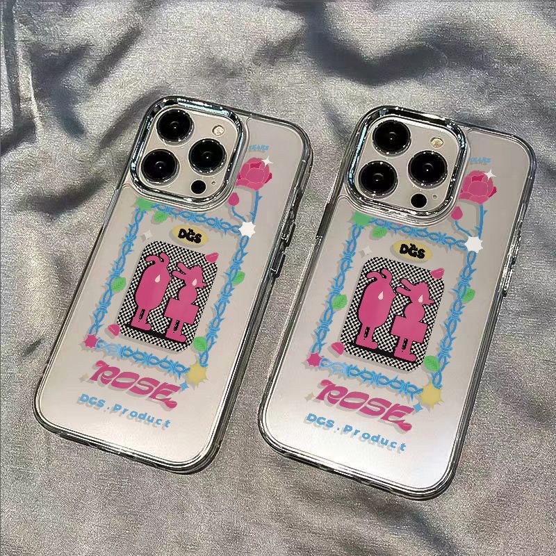 ✅Ốp Điện Thoại Mềm Chống Sốc Họa Tiết Hoa Hồng / Cá Heo Cho Iphone 7 8I 12 1314pro11